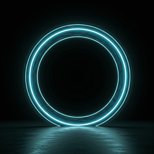 Abstract digital portal circular glowing structure